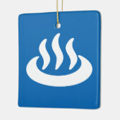 Onsen ♨ Hot Spring 温 japanisches Zeichen Keramikornament (Links)