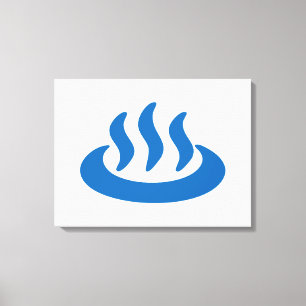 Onsen ♨ Hot Spring 温 japanisches Zeichen Leinwanddruck