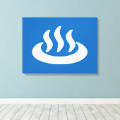 Onsen ♨ Hot Spring 温 japanisches Zeichen Leinwanddruck (Insitu (Holzboden))