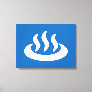 Onsen ♨ Hot Spring 温 japanisches Zeichen Leinwanddruck