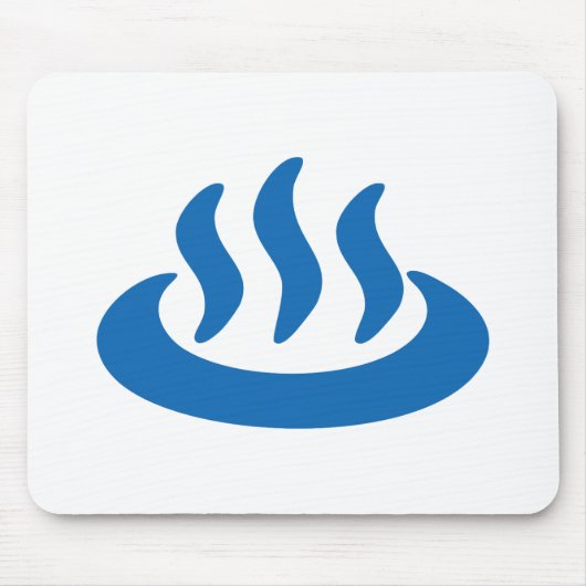 Onsen ♨ Hot Spring 温 japanisches Zeichen Mousepad (Vorne)