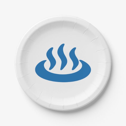 Onsen ♨ Hot Spring 温 japanisches Zeichen Pappteller (Vorderseite)