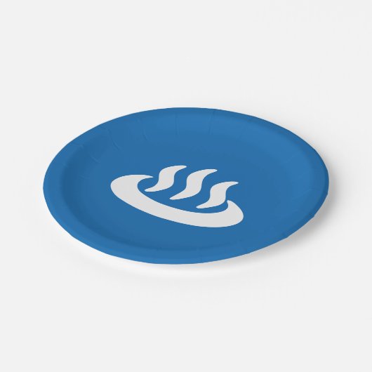 Onsen ♨ Hot Spring 温 japanisches Zeichen Pappteller (Schrägansicht)