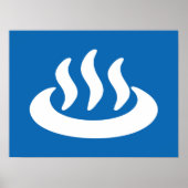 Onsen ♨ Hot Spring 温 japanisches Zeichen Poster (Vorne)