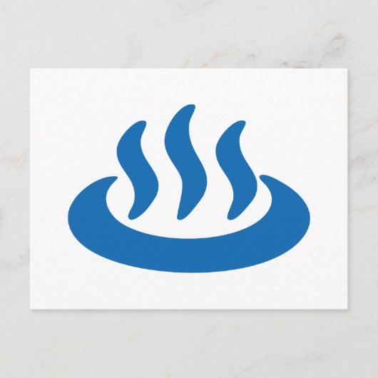 Onsen ♨ Hot Spring 温 japanisches Zeichen Postkarte (Vorderseite)