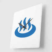 Onsen ♨ Hot Spring 温 japanisches Zeichen Quadratische Wanduhr (Winkel)