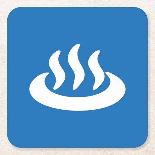 Onsen ♨ Hot Spring 温 japanisches Zeichen Rechteckiger Pappuntersetzer (Vorderseite)