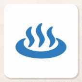 Onsen ♨ Hot Spring 温 japanisches Zeichen Rechteckiger Pappuntersetzer (Vorderseite)