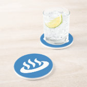 Onsen ♨ Hot Spring 温 japanisches Zeichen Sandstein Untersetzer (Seite)