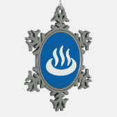 Onsen ♨ Hot Spring 温 japanisches Zeichen Schneeflocken Zinn-Ornament (Links)