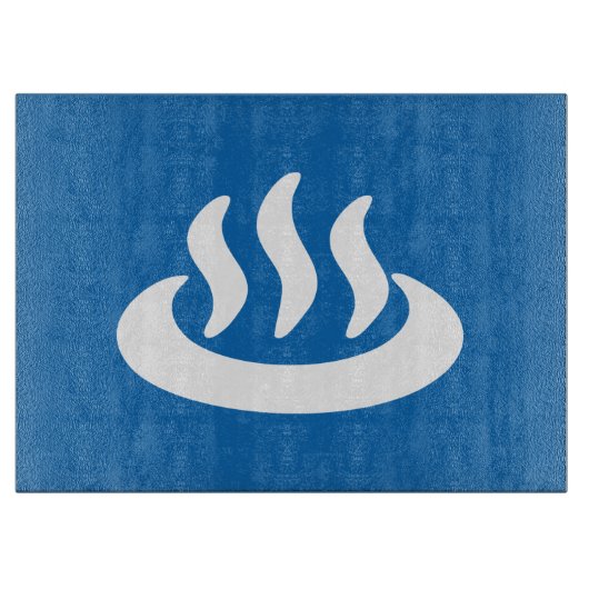 Onsen ♨ Hot Spring 温 japanisches Zeichen Schneidebrett (Vorderseite)