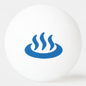 Onsen ♨ Hot Spring 温 japanisches Zeichen Tischtennisball (Rückseite)