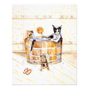 Onsen Kitty STÖRT NICHT Fotodruck