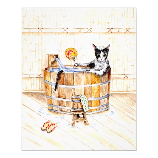 Onsen Kitty STÖRT NICHT Fotodruck (Vorne)