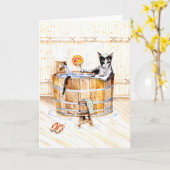 Onsen Kitty STÖRT NICHT Karte (Gelbe Blume)