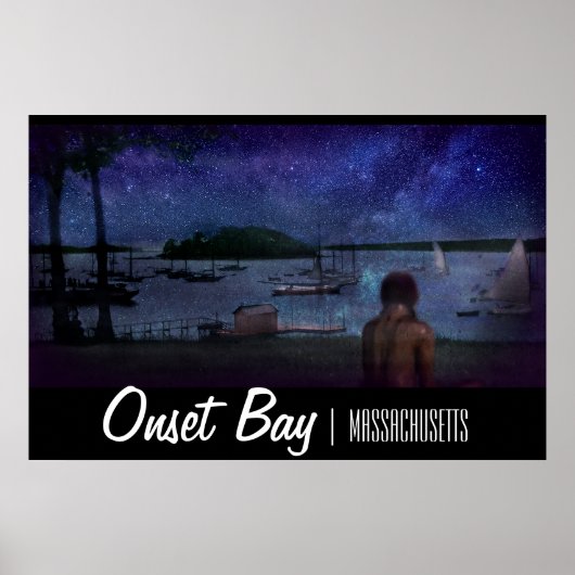 Onset Bay Night Poster - 36" x 24" (Vorne)