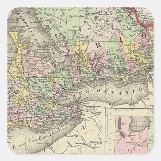Ontario 2 quadratischer aufkleber (Vorderseite)