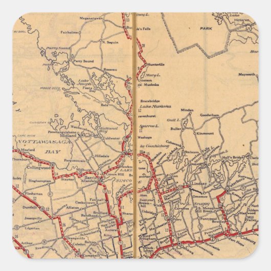 Ontario 3 quadratischer aufkleber (Vorderseite)