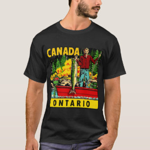 Ontario-Angeln Vintage-Reisesticker T-Shirt