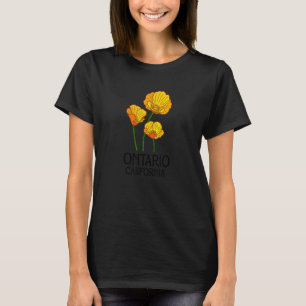 Ontario California CA Poppy Blume Staat City Vint T-Shirt