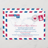 Ontario Canada Air Mail Post Wedding Reception Einladung (Vorne/Hinten)