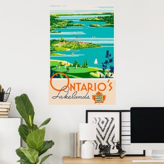 Ontario Canada Vintage Travel Poster (Heimbüro)