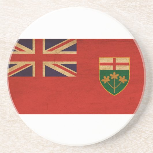 Ontario-Flagge Sandstein Untersetzer (Vorne)