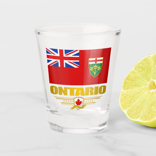 Ontario-Flagge Schnapsglas (Vorderseite)