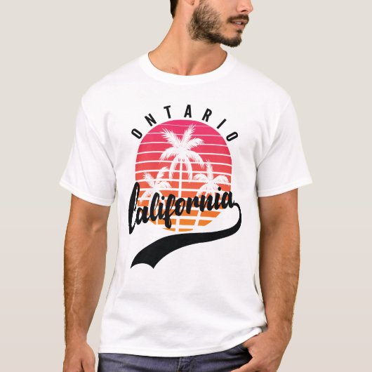 Ontario, Kalifornien Retro Sunset Men's T - Shirt (Vorderseite)