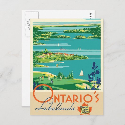 Ontario Kanada Seen Vintage Reise Postkarte (Vorne/Hinten)