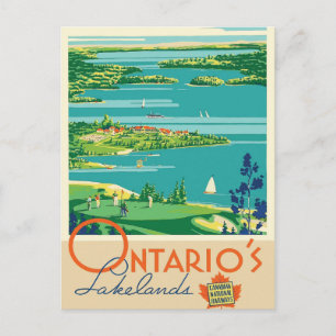 Ontario Kanada Seen Vintage-Reisepostkarte Postkarte