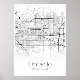 Ontario Karte - Kalifornien - City Map Poster