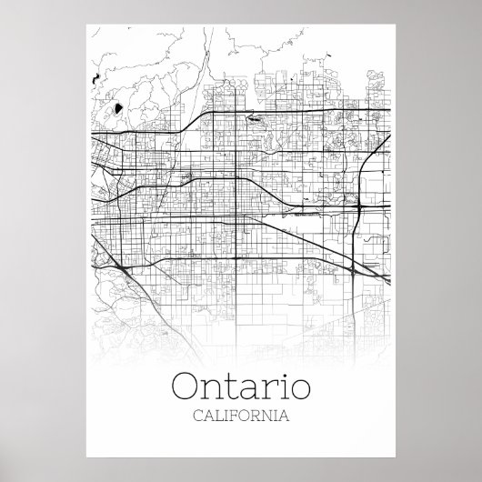 Ontario Karte - Kalifornien - City Map Poster (Vorne)