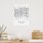 Ontario Karte - Kalifornien - City Map Poster (Küche)