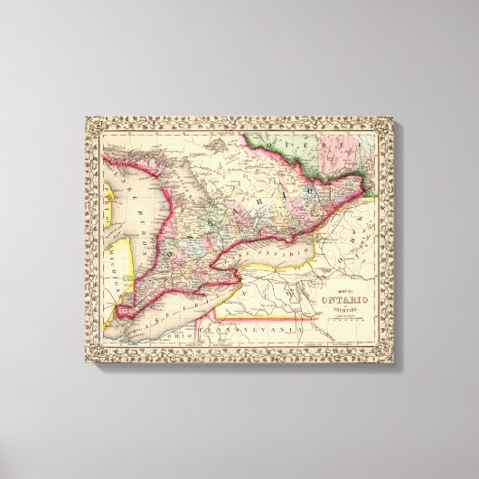 Ontario Karte von Mitchell Leinwanddruck (Vorderseite)