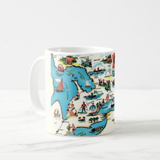 Ontario Map Mug Kaffeetasse (Vorderseite Links)