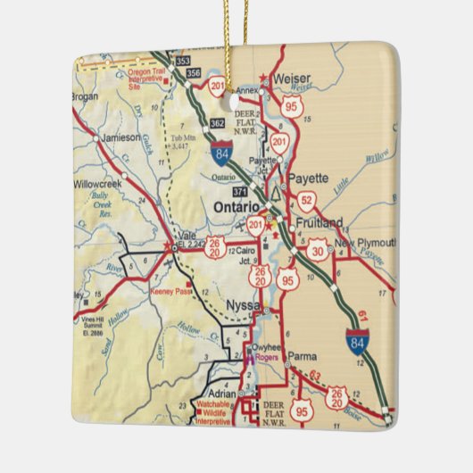 Ontario ODER Vintage Karte Keramikornament (Links)