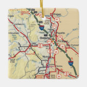Ontario ODER Vintage Karte Keramikornament (Vorderseite)