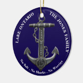 ONTARIO Patriotischer Notanker nautisch Keramik Ornament (Links)