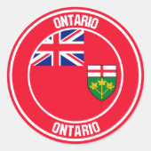 Ontario Round Emblem Runder Aufkleber (Vorderseite)