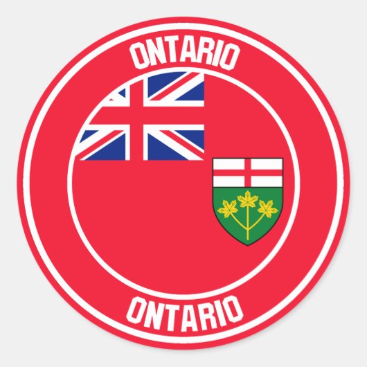Ontario Round Emblem Runder Aufkleber (Vorderseite)