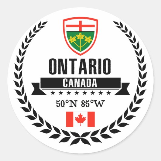 Ontario Runder Aufkleber (Vorderseite)