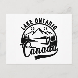 Ontario-See Schwarz-Weiß-Grafik Postkarte