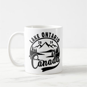 Ontario-See Schwarz-Weiß-Grafisches Motiv Kaffeetasse