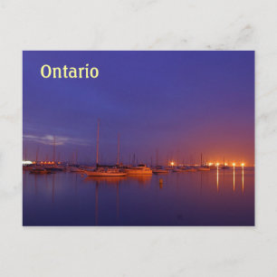 Ontario-Segelboote im Yachthafen in der Dämmerung Postkarte