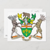 Ontario-Wappen Postkarte (Vorne/Hinten)