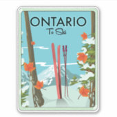 Ontario zum Ski Aufkleber (Vorderseite)
