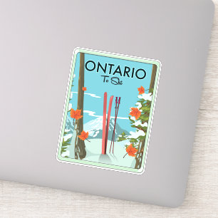 Ontario zum Ski Aufkleber