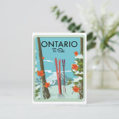 Ontario zum Ski Postkarte (Stehend Vorderseite)
