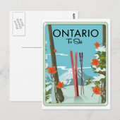 Ontario zum Ski Postkarte (Vorne/Hinten)